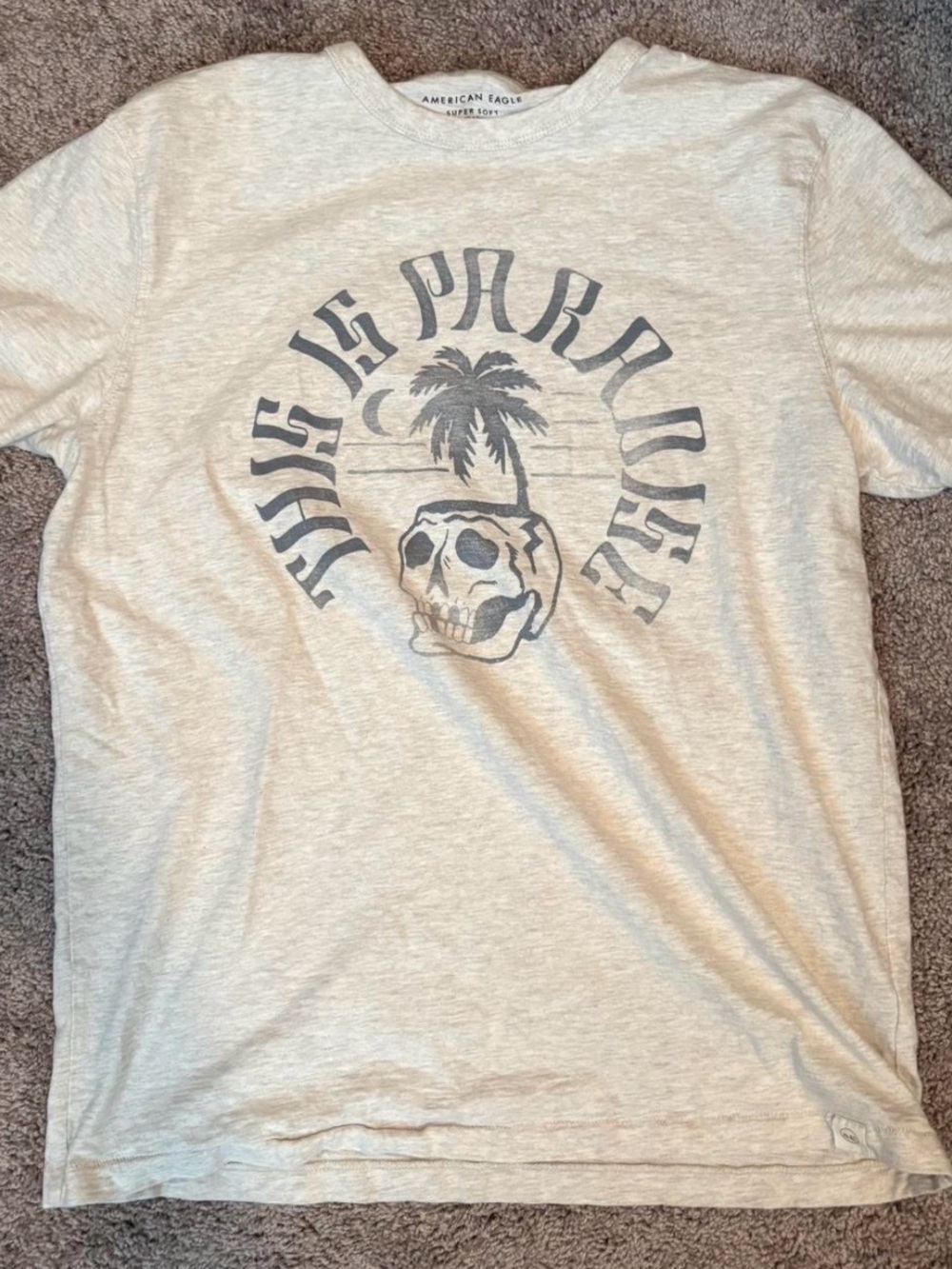 American Eagle Outfitters Light Heather Gray This is Paradise Tee